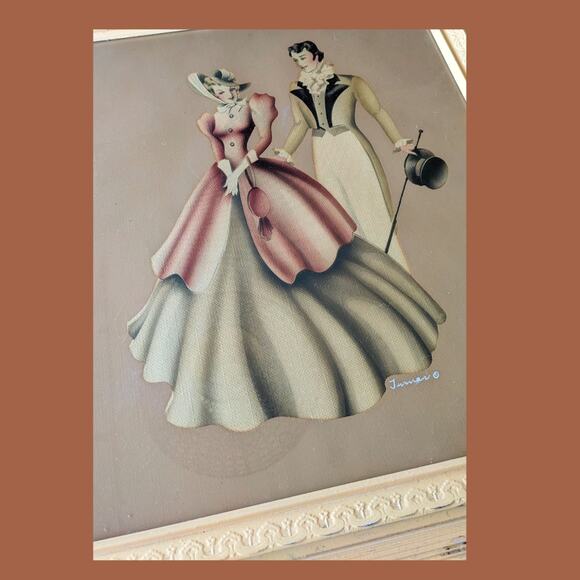 Vintage 1940s Framed Formal Turn of the Century Couple by Turner - Picture 2 of 5